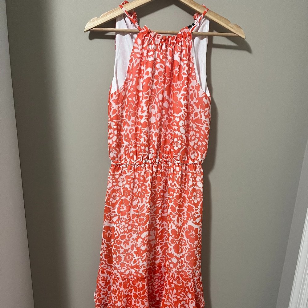 Pretty Ann Taylor midi dress with bright floral print size 2